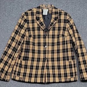 White Stag Plaid Jacket Ladies Size 16, 3 Button Front 70% Wool